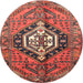 Round Traditional Rust Pink Persian Rug, tr199