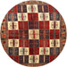 Round Traditional Red Persian Rug, tr2001
