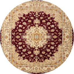 Square Machine Washable Traditional Fire Brick Red Rug, wshtr2005