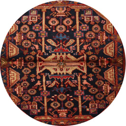 Square Machine Washable Traditional Saffron Red Rug, wshtr2007