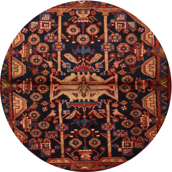 Square Machine Washable Traditional Saffron Red Rug, wshtr2007