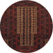 Square Machine Washable Traditional Red Brown Rug, wshtr2009