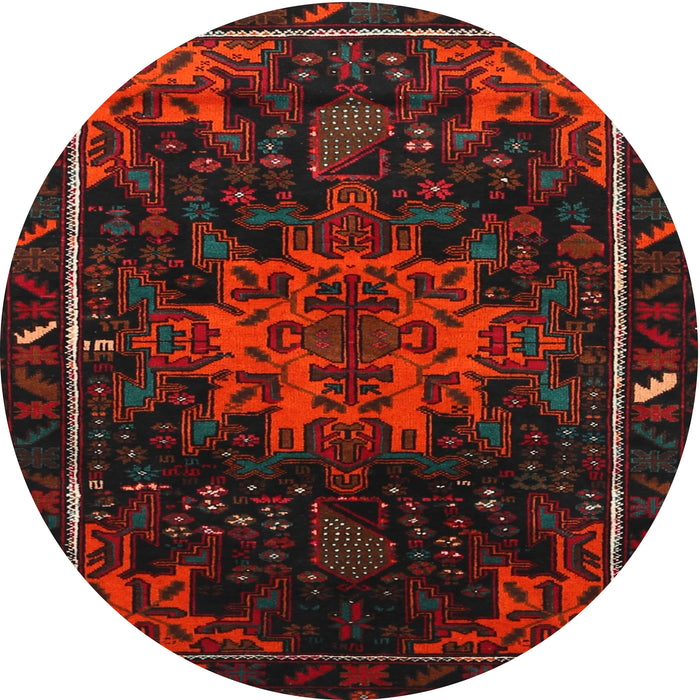 Round Traditional Chocolate Brown Persian Rug, tr2010