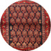 Round Traditional Red Persian Rug, tr2012