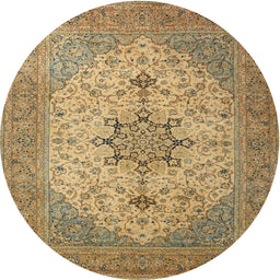 Square Machine Washable Traditional Light Brown Rug, wshtr2014