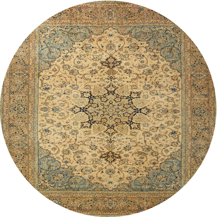 Round Traditional Light Brown Persian Rug, tr2014