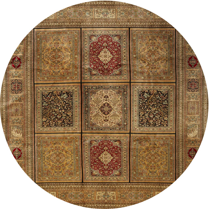 Round Traditional Saddle Brown Persian Rug, tr2015