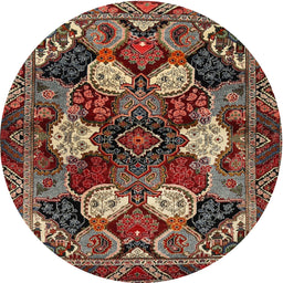 Square Machine Washable Traditional Saffron Red Rug, wshtr2016