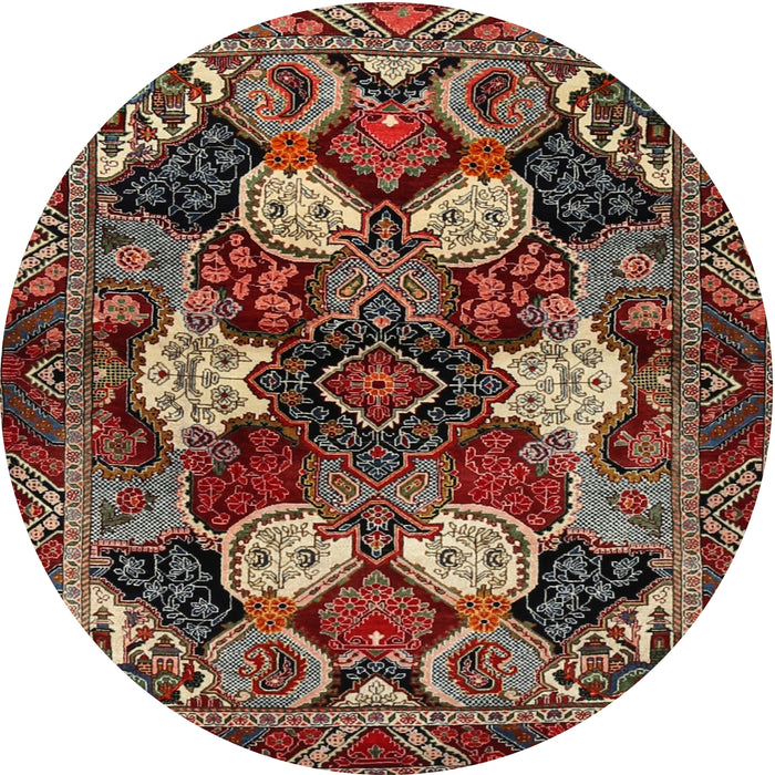 Square Machine Washable Traditional Saffron Red Rug, wshtr2016