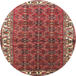 Round Traditional Orange Salmon Pink Persian Rug, tr201