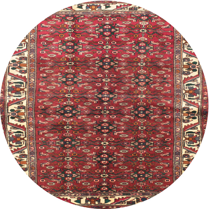 Round Traditional Orange Salmon Pink Persian Rug, tr201