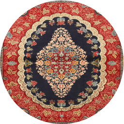 Square Machine Washable Traditional Tomato Red Rug, wshtr2023