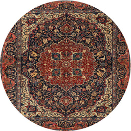 Square Machine Washable Traditional Dark Gold Brown Rug, wshtr2024