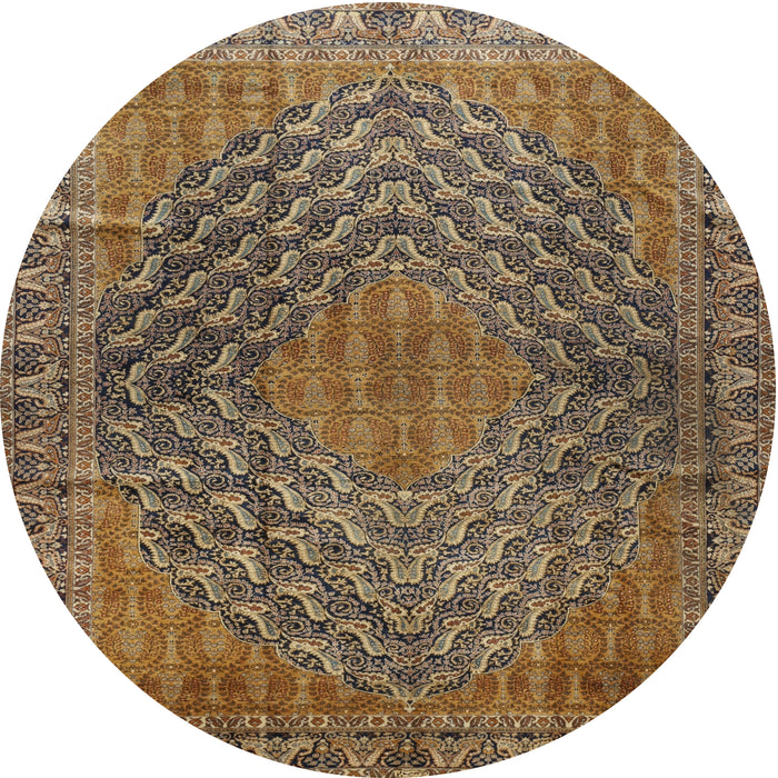 Round Traditional Brown Persian Rug, tr2026