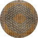Round Traditional Brown Persian Rug, tr2026