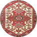 Round Traditional Red Persian Rug, tr202
