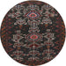Round Traditional Bakers Brown Persian Rug, tr2032