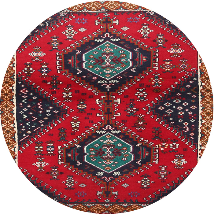 Square Machine Washable Traditional Red Rug, wshtr2035
