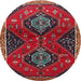 Square Machine Washable Traditional Red Rug, wshtr2035