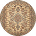 Square Machine Washable Traditional Sienna Brown Rug, wshtr2039