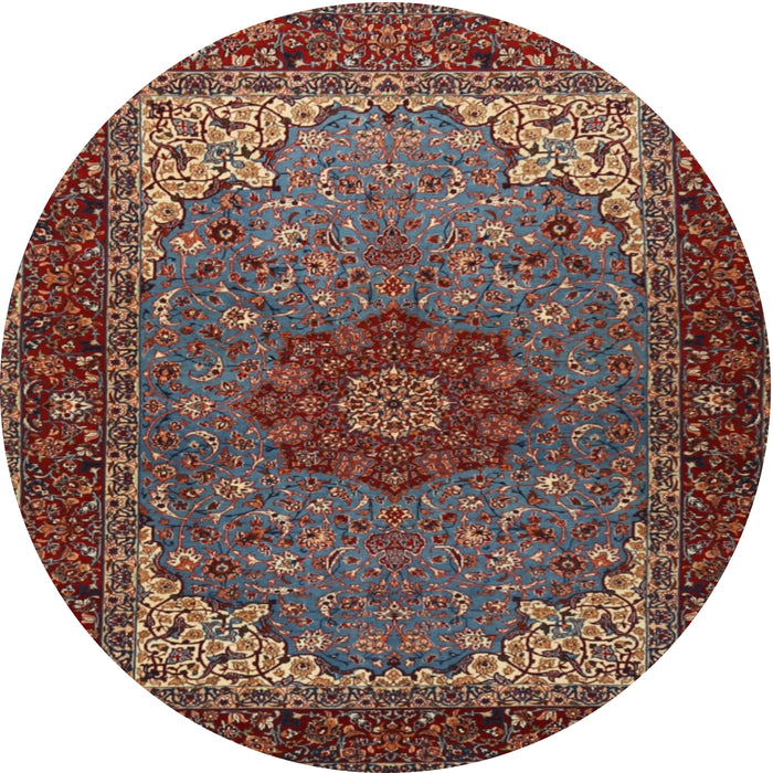 Square Machine Washable Traditional Saffron Red Rug, wshtr2040