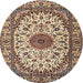 Square Machine Washable Traditional Sepia Brown Rug, wshtr2041