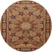Round Traditional Red Persian Rug, tr2042