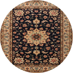 Square Machine Washable Traditional Bakers Brown Rug, wshtr2043