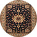 Round Traditional Bakers Brown Persian Rug, tr2043