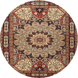 Square Machine Washable Traditional Sand Brown Rug, wshtr2044