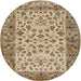 Round Traditional Sienna Brown Persian Rug, tr2047