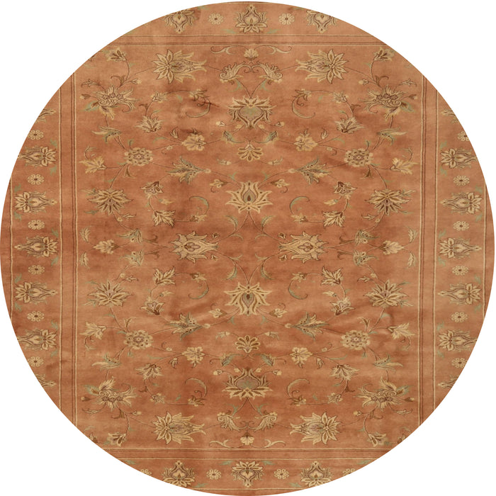 Square Machine Washable Traditional Orange Red Rug, wshtr2049