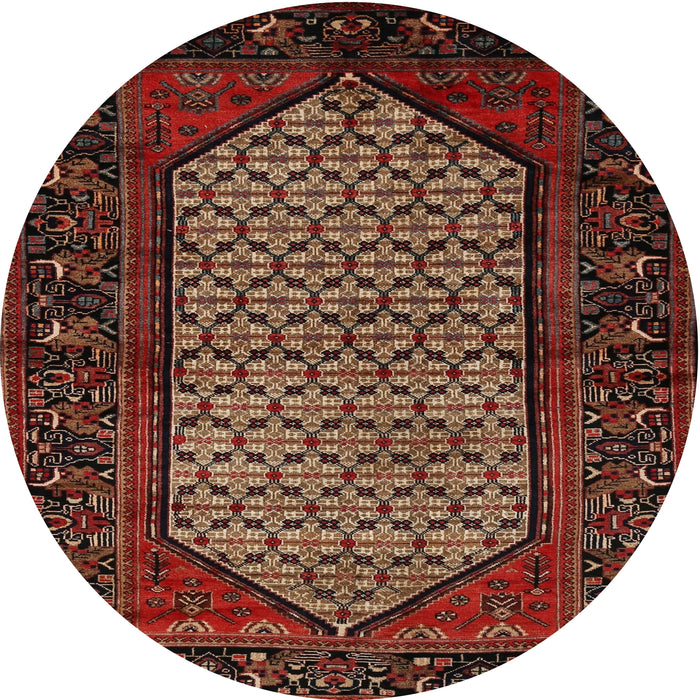 Square Machine Washable Traditional Gold Brown Rug, wshtr204