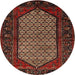 Round Traditional Gold Brown Persian Rug, tr204