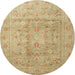 Square Machine Washable Traditional Bronze Brown Rug, wshtr2052