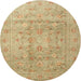 Round Traditional Bronze Brown Persian Rug, tr2052