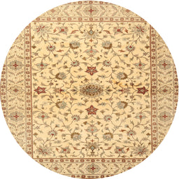 Round Traditional Orange Persian Rug, tr2053