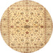 Round Traditional Orange Persian Rug, tr2053