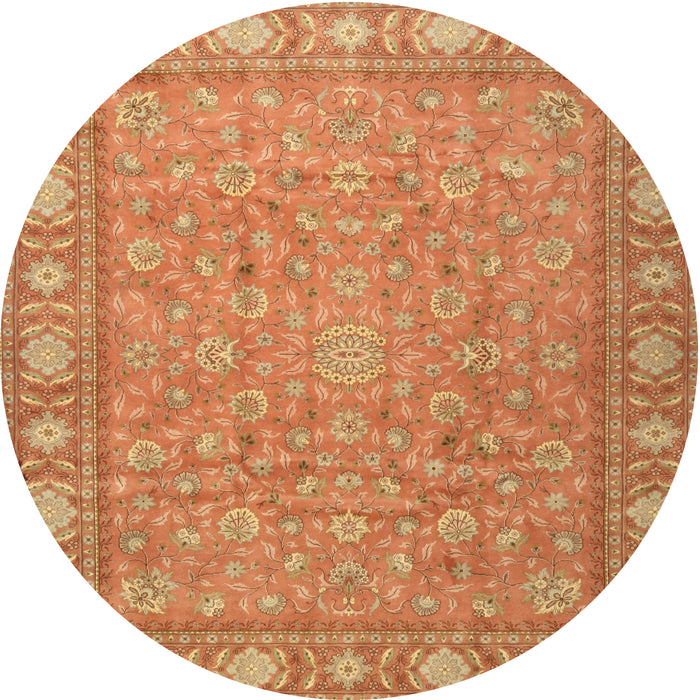 Round Traditional Orange Persian Rug, tr2056