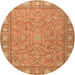 Round Traditional Orange Persian Rug, tr2056