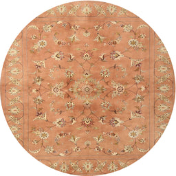 Round Traditional Orange Persian Rug, tr2057