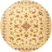 Round Traditional Mustard Yellow Persian Rug, tr2058