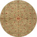 Round Traditional Gold Persian Rug, tr2059