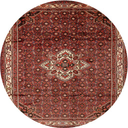 Round Traditional Rust Pink Persian Rug, tr205