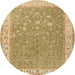 Round Traditional Metallic Gold Persian Rug, tr2060