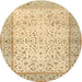 Square Machine Washable Traditional Gold Rug, wshtr2064