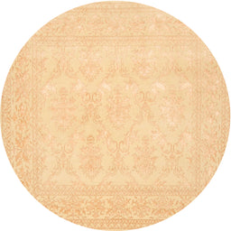 Round Traditional Mustard Yellow Persian Rug, tr2065