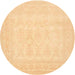 Round Traditional Mustard Yellow Persian Rug, tr2065