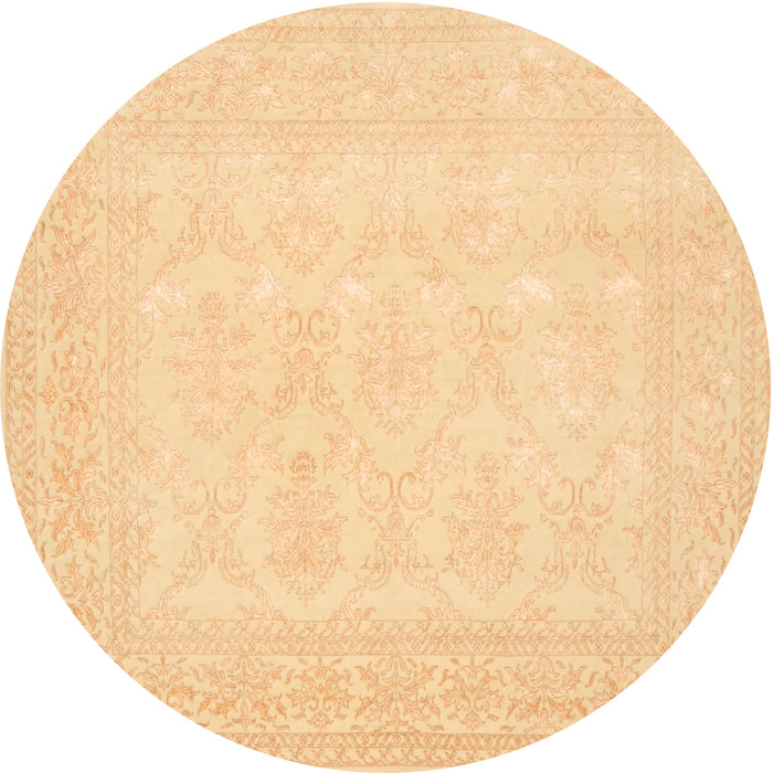 Square Machine Washable Traditional Mustard Yellow Rug, wshtr2065