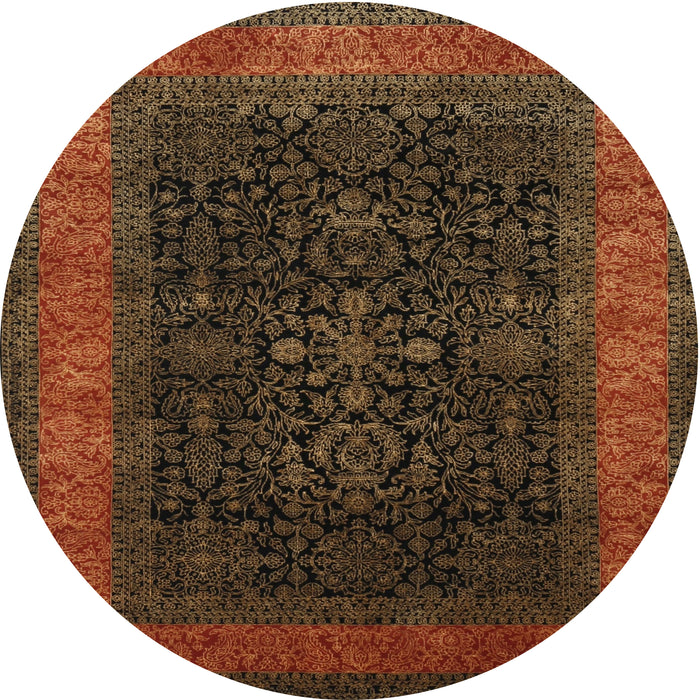 Round Traditional Red Persian Rug, tr2067